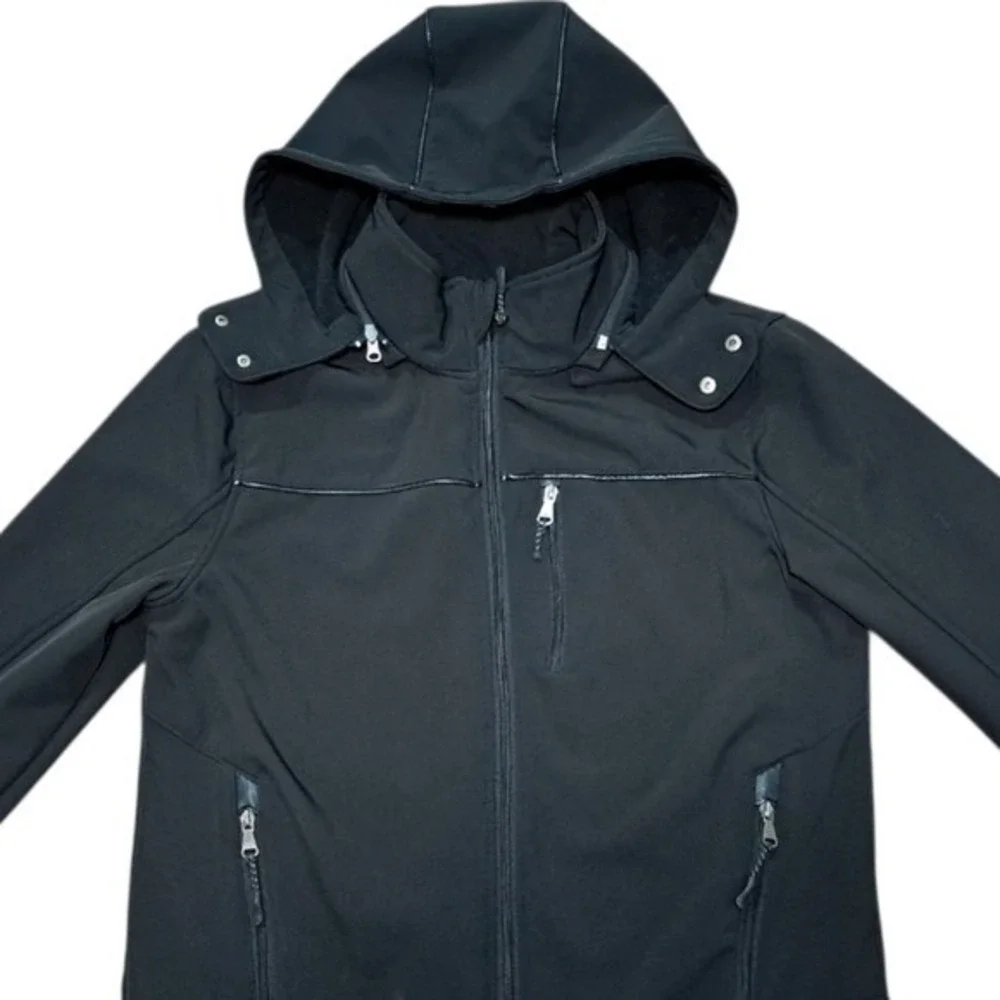 Urban Republic Mens Black Hooded Softshell Jacket Size‎ L